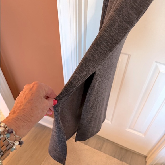 French Connection Gray Sleeveless Sweater Midi Dress With Side Slit. Medium - Picture 6 of 10